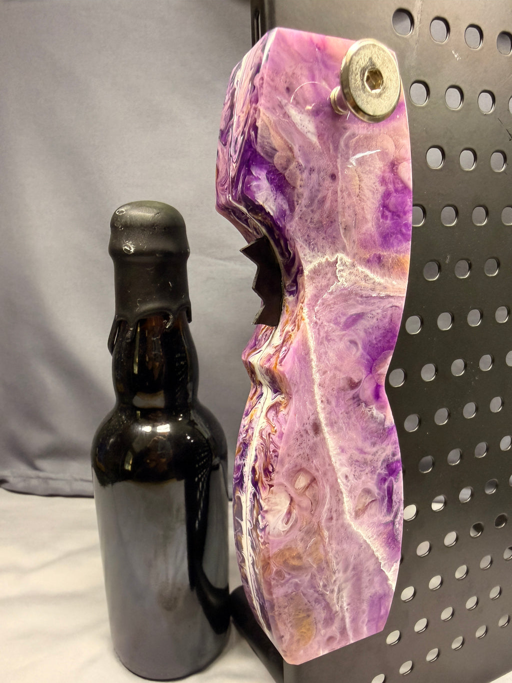 Amethyst Purple Pride Vikings Tribute - Magnetic Bottle Opener with Wax Cutter