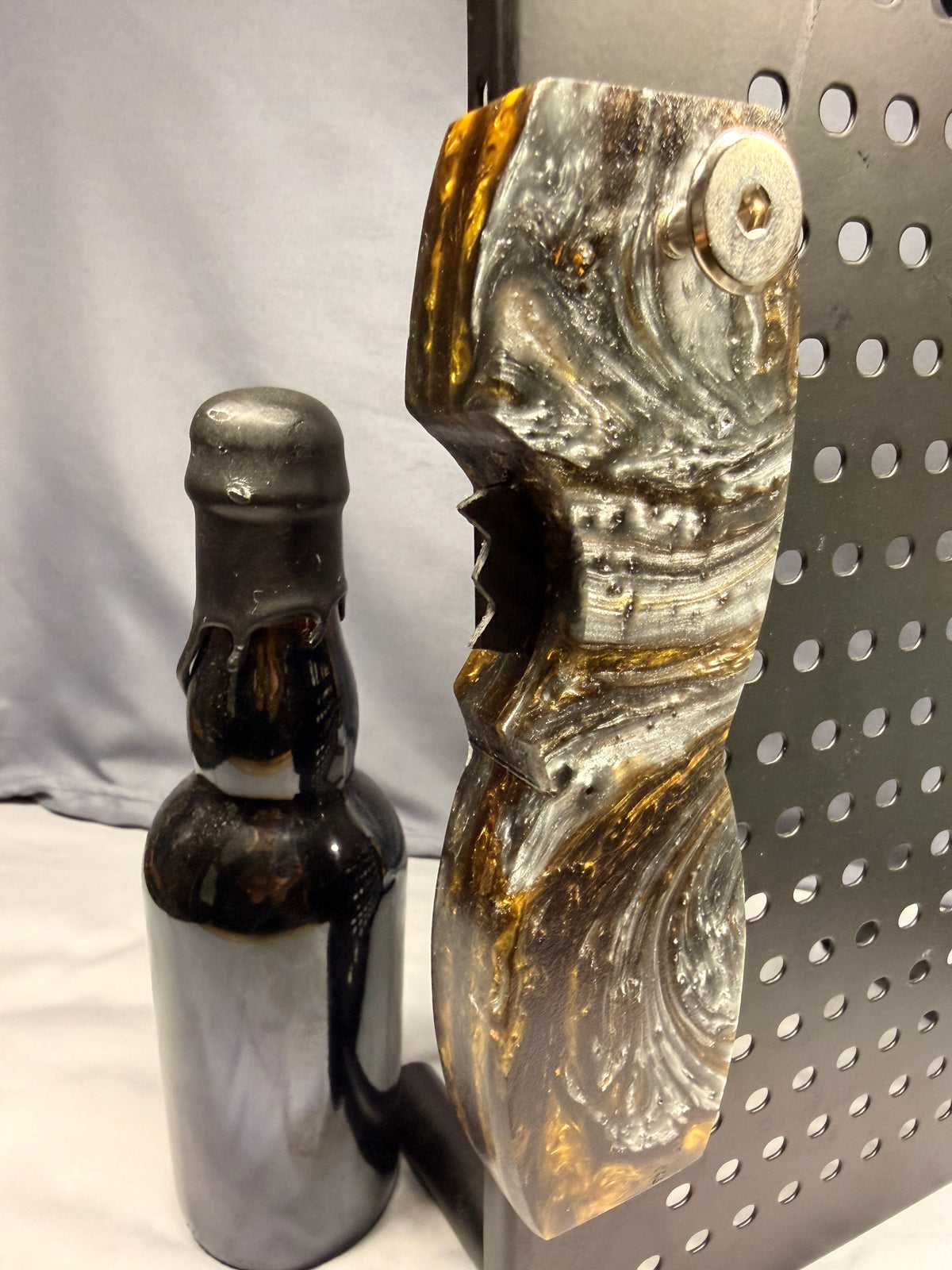 Molten Metals Resin - Magnetic Bottle Opener with Wax Cutter
