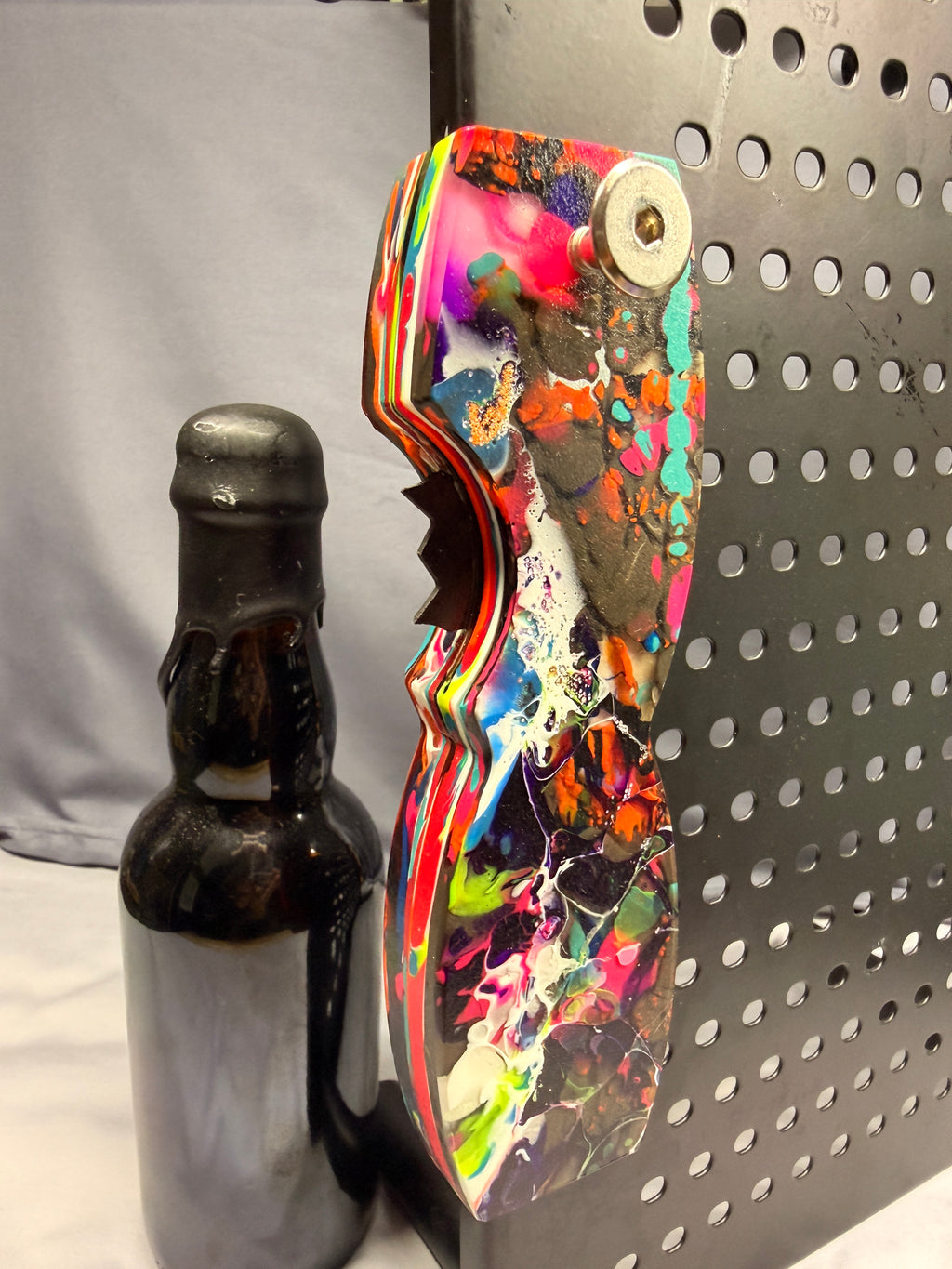 EPIC - Splatter Colors of Awesomeness - Magnetic Bottle Opener with Wax Cutter - UV Reactive