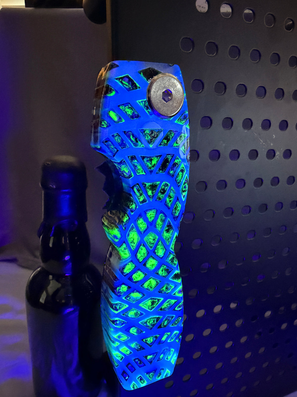 EPIC - Electric Lattice - Color Shifting / Changing / UV Reflective - Magnetic Bottle Opener with Wax Cutter