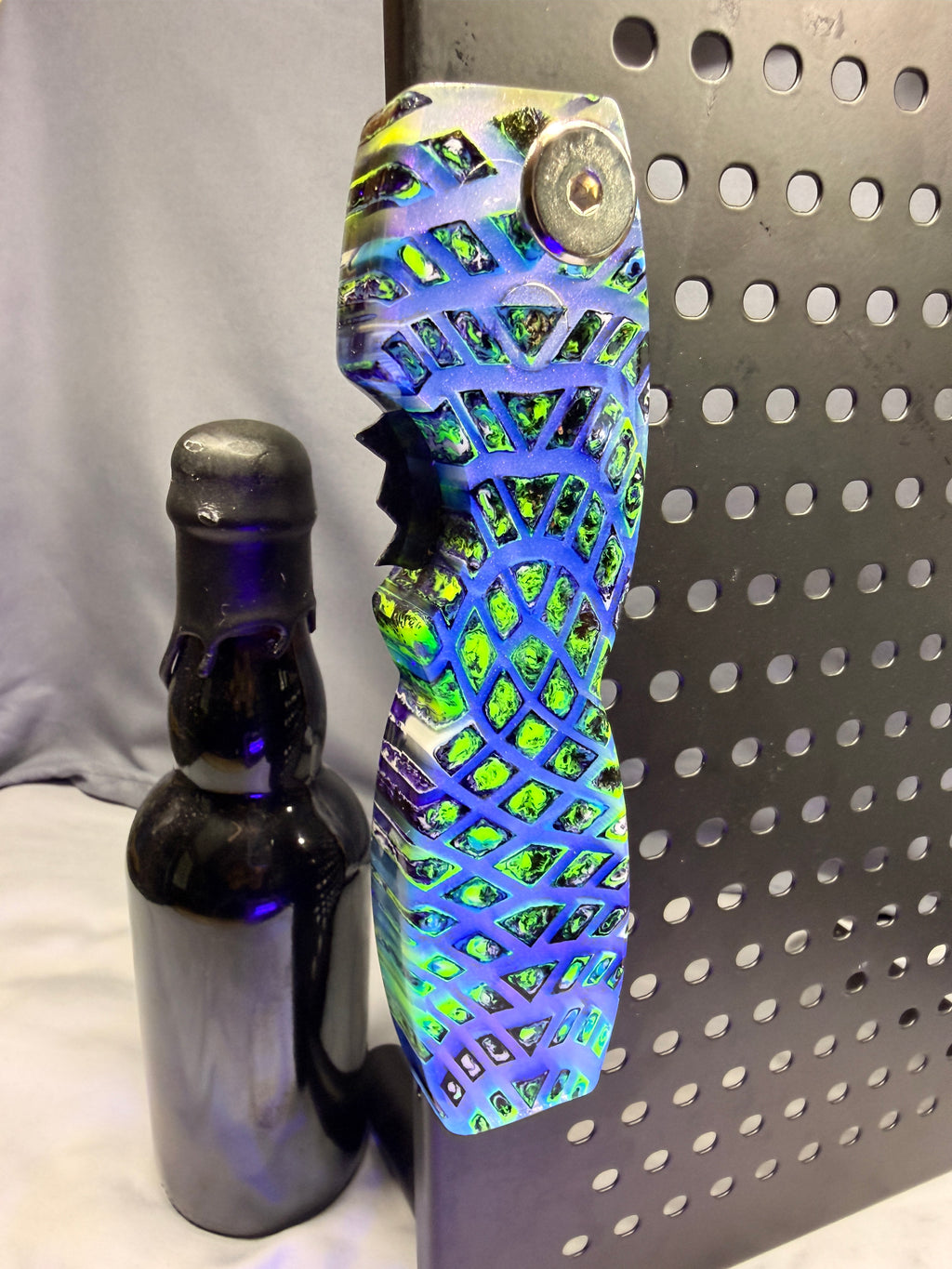 EPIC - Electric Lattice - Color Shifting / Changing / UV Reflective - Magnetic Bottle Opener with Wax Cutter
