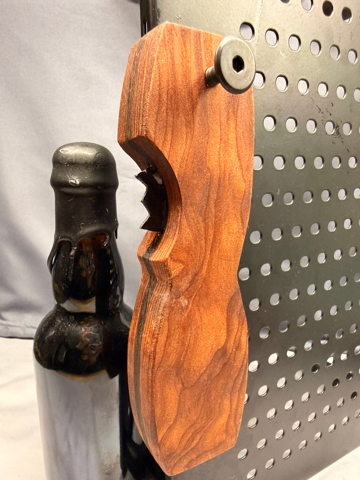 EPIC - Redwood Burl Figured Wood - Magnetic Bottle Opener with Wax Cutter