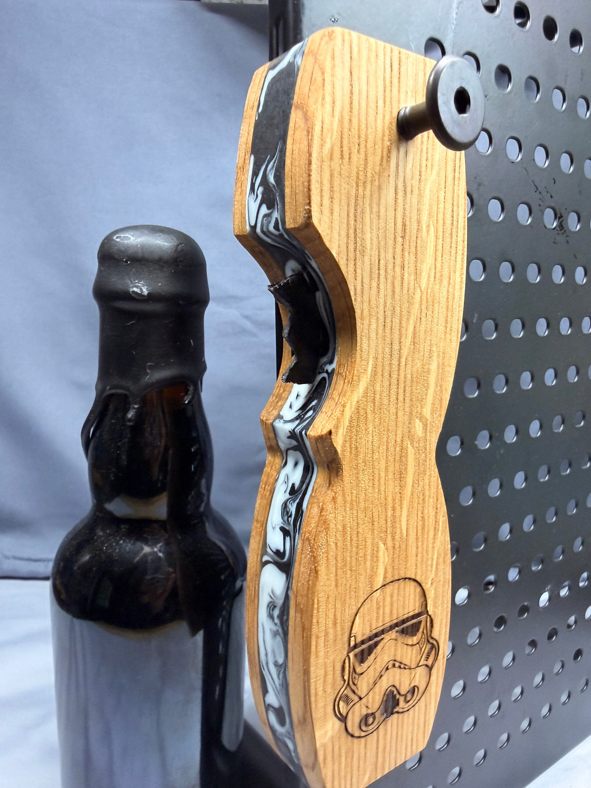 Oak - BeerTrooper - May the Force be with you Tribute - Beer Bottle Opener w/ Wax Cutter
