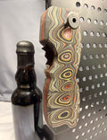 EPIC - Full Fordite - Looks like Damascus steel or Micarta - Magnetic Bottle Opener with Wax Cutter