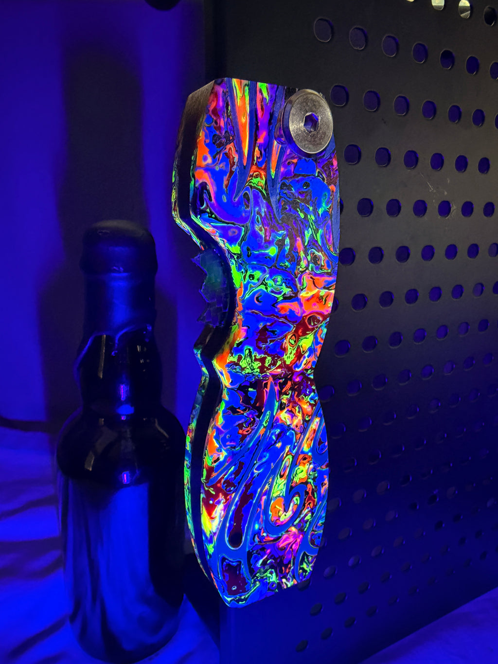 EPIC - Enflamed - Bold Color Changing Flames - UV Reflective Glow - Magnetic Bottle Opener with Wax Cutter