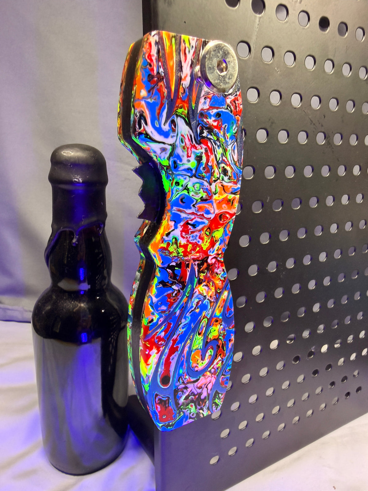 EPIC - Enflamed - Bold Color Changing Flames - UV Reflective Glow - Magnetic Bottle Opener with Wax Cutter