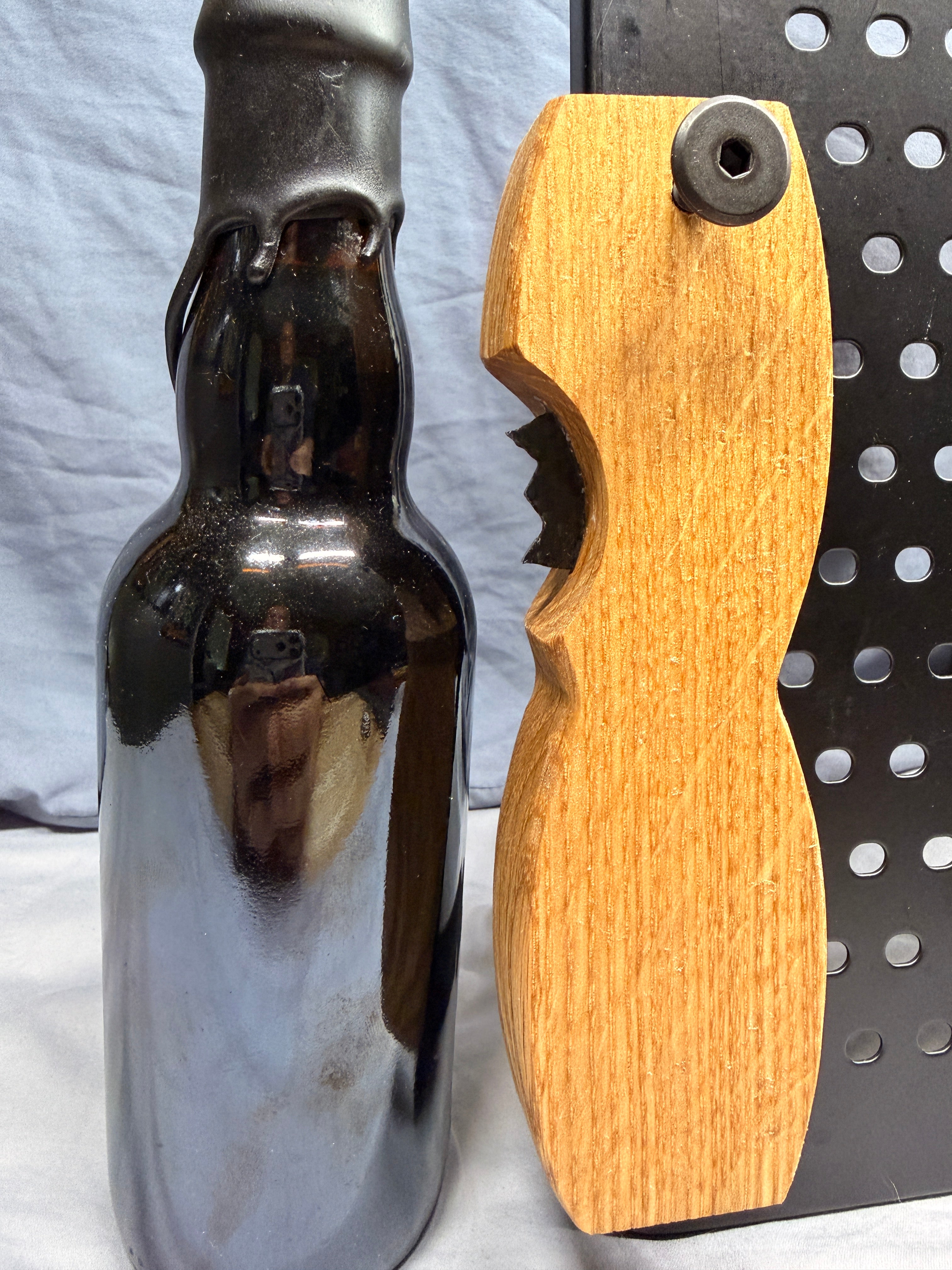 Quarter Sawn Oak Wood - Beer Bottle Opener w/ Wax Cutter