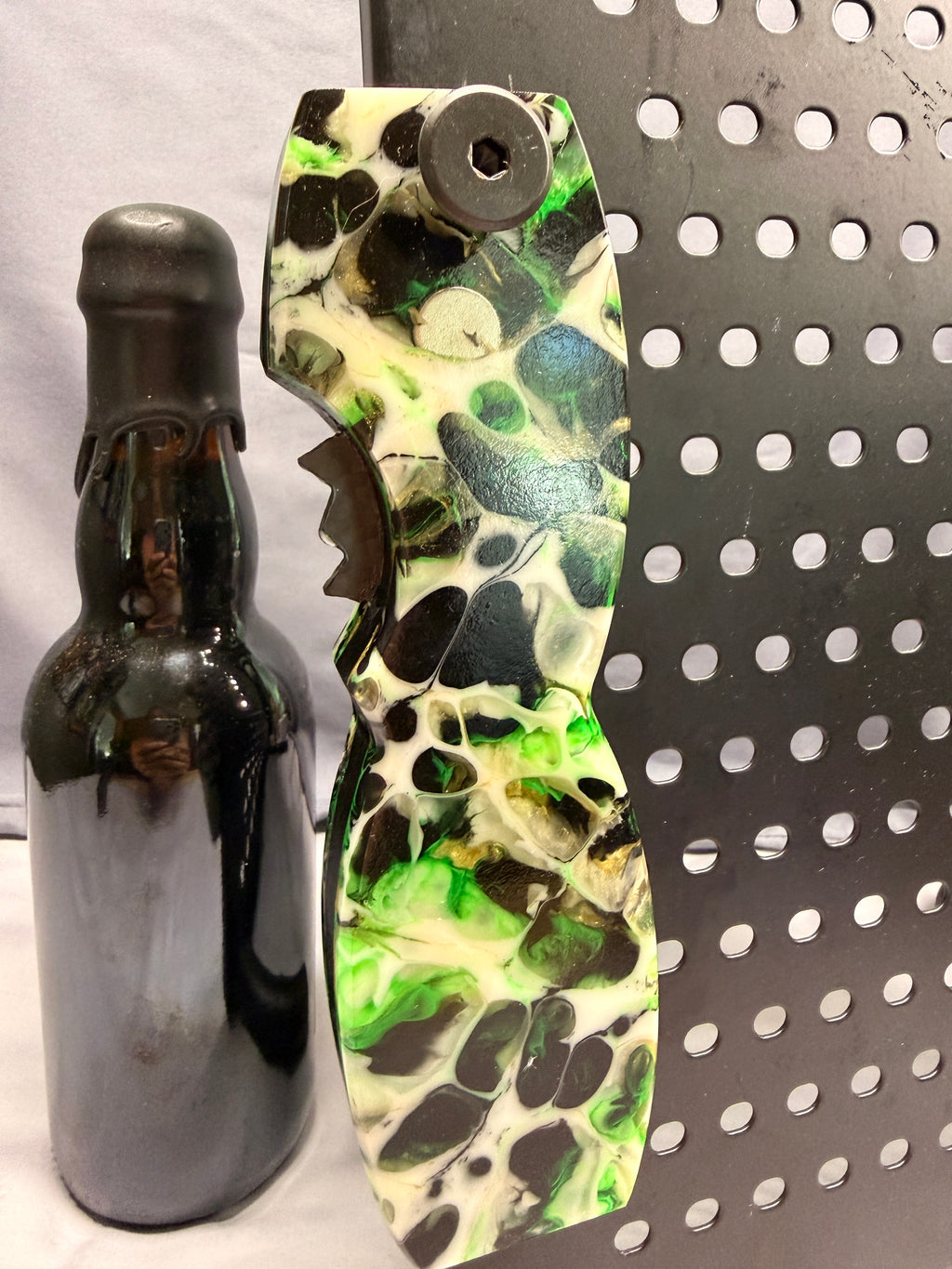 EPIC Emerald Storm UV/Glow Resin - Beer Bottle Opener w/ Wax Cutter