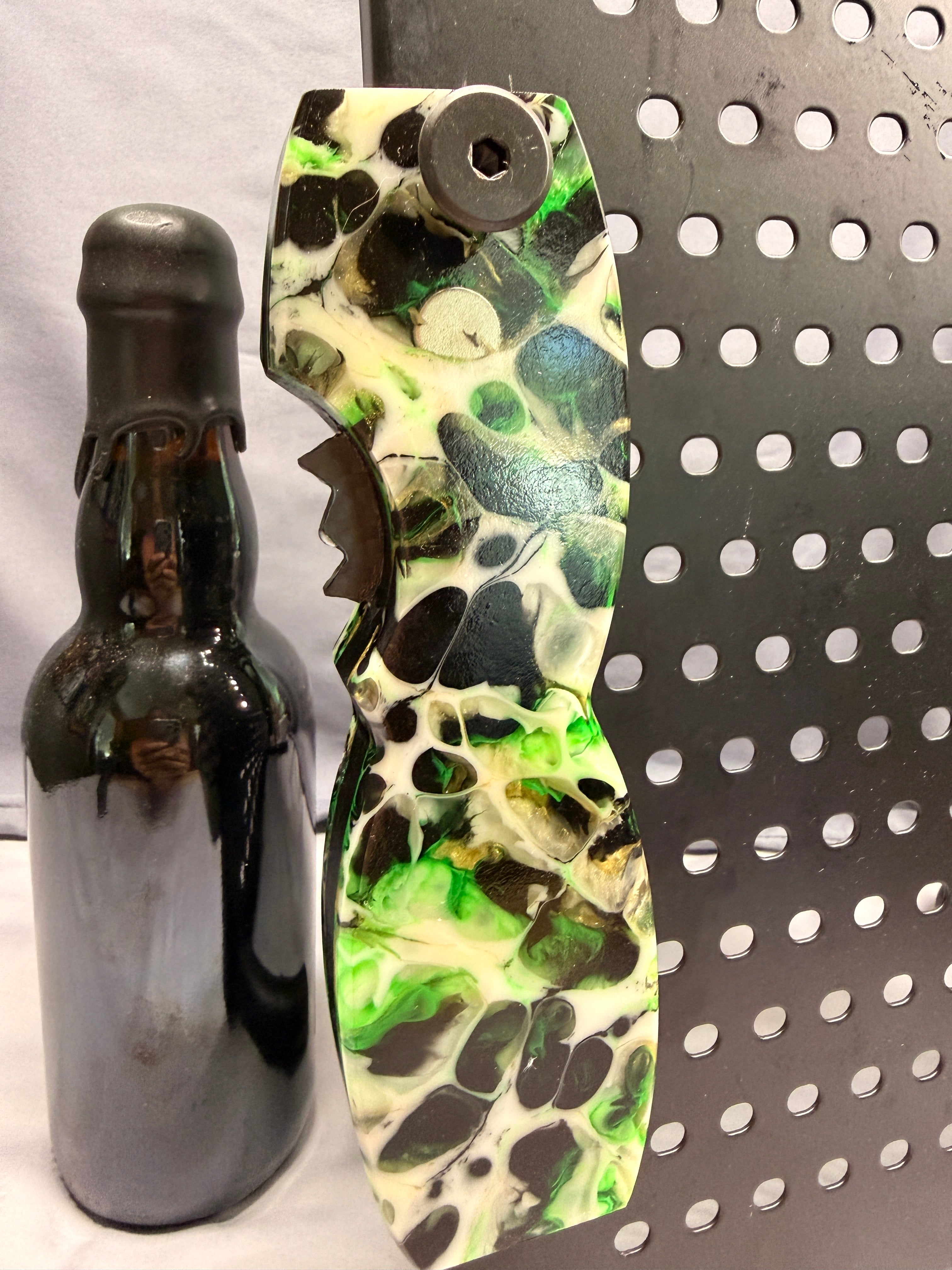 EPIC Emerald Storm UV/Glow Resin - Beer Bottle Opener w/ Wax Cutter