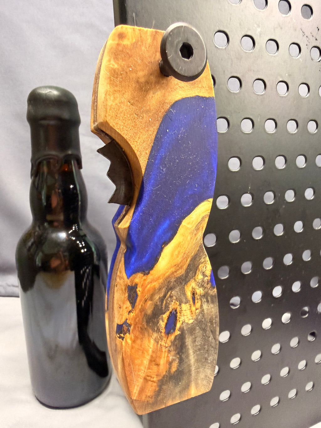 Midnight Ocean Drift Burl & Resin Magnetic Bottle Opener with Wax Cutter