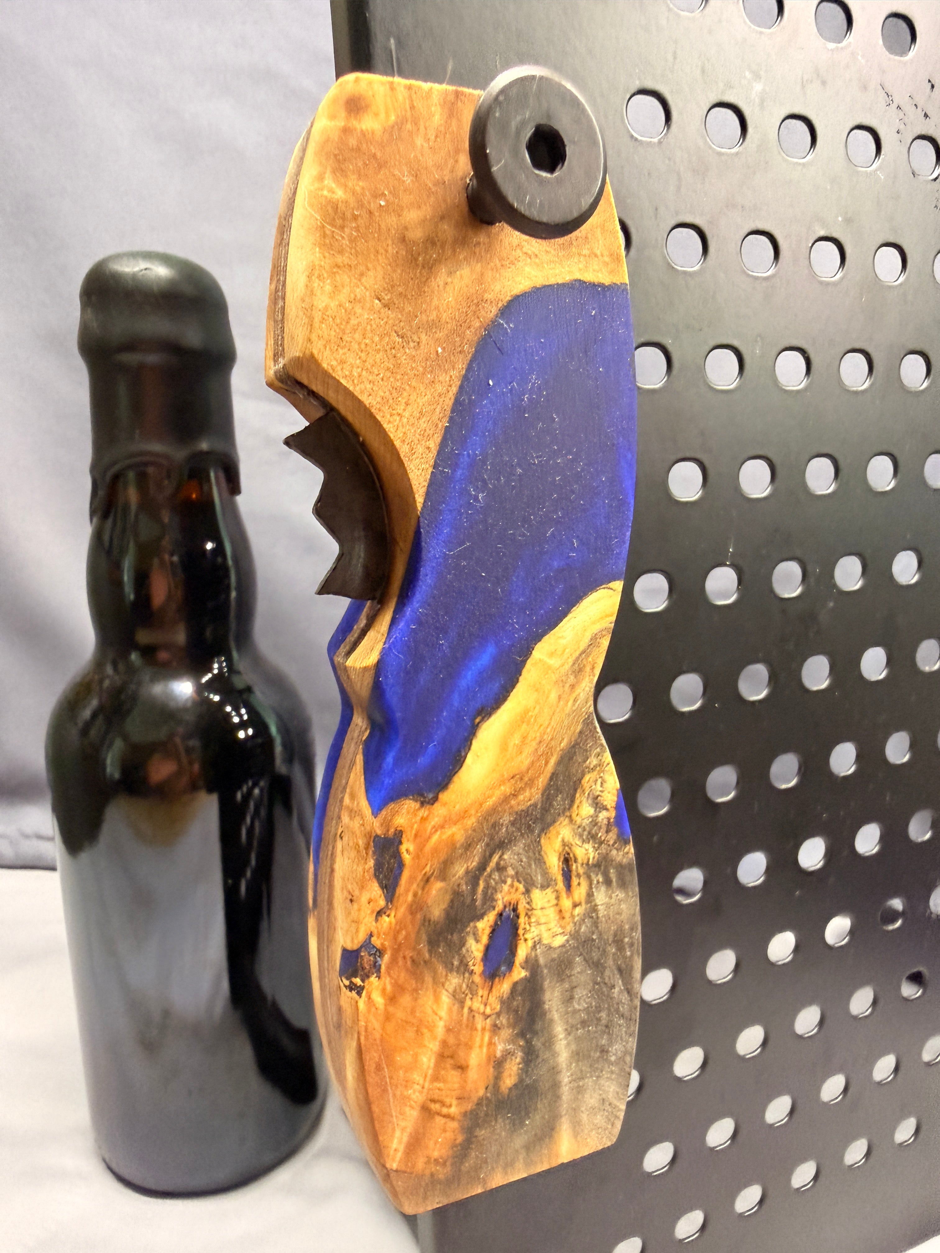 Midnight Ocean Drift Burl & Resin Magnetic Bottle Opener with Wax Cutter
