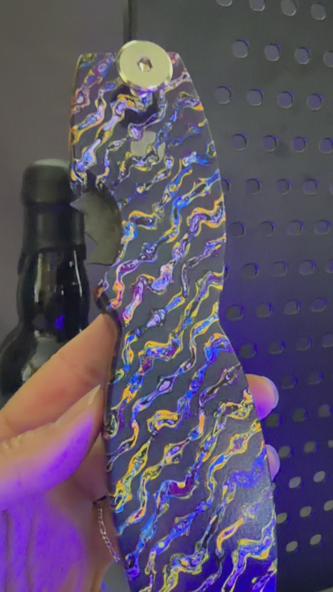 EPIC - Galactic Waves - Color shifting - Magnetic Bottle Opener with Wax Cutter - UV Reflective