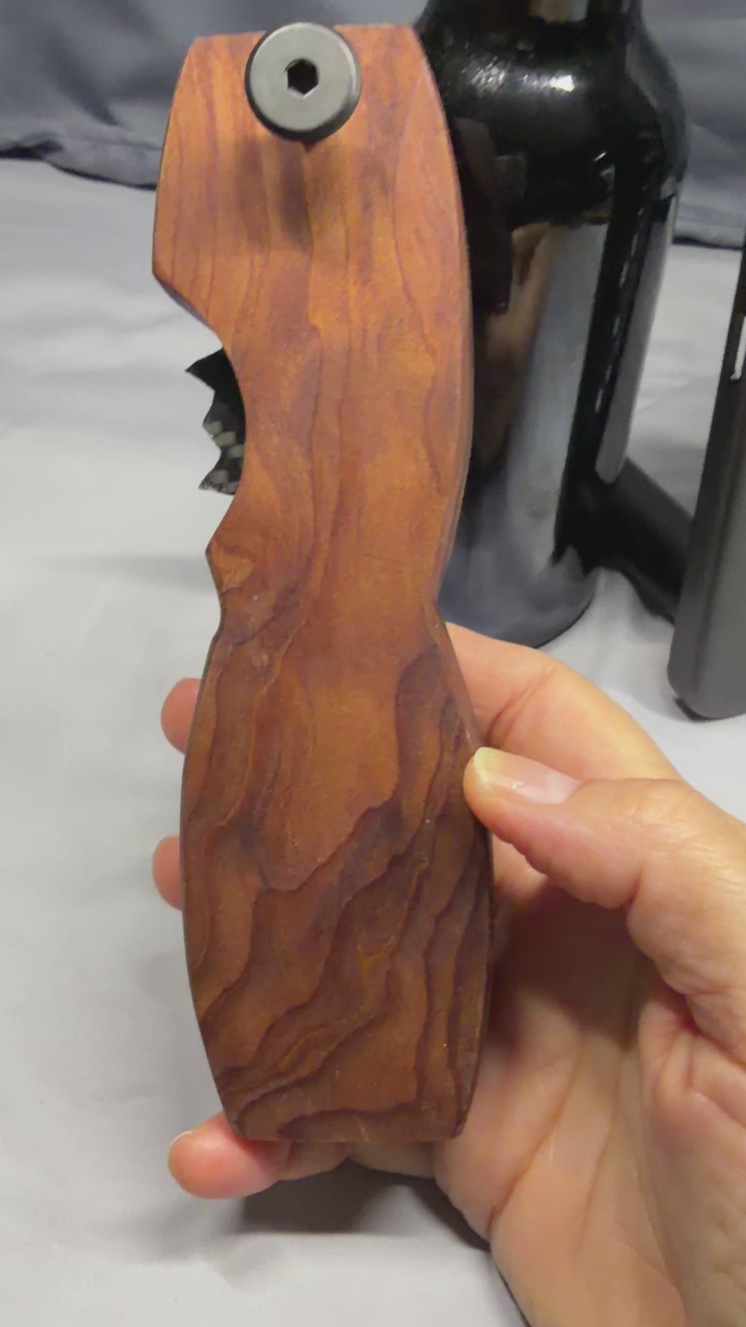 EPIC - Redwood Burl Figured Wood - Magnetic Bottle Opener with Wax Cutter
