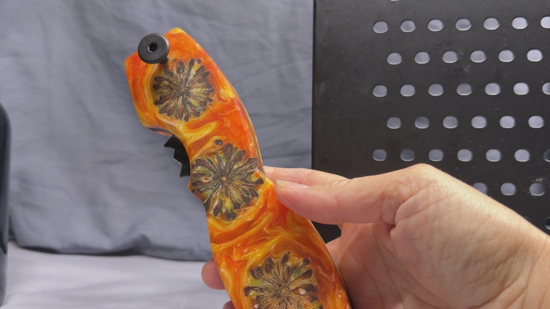Sunkissed Magnolias - Beer Bottle Opener w/ Wax Cutter Orange, Yellow, White Resin