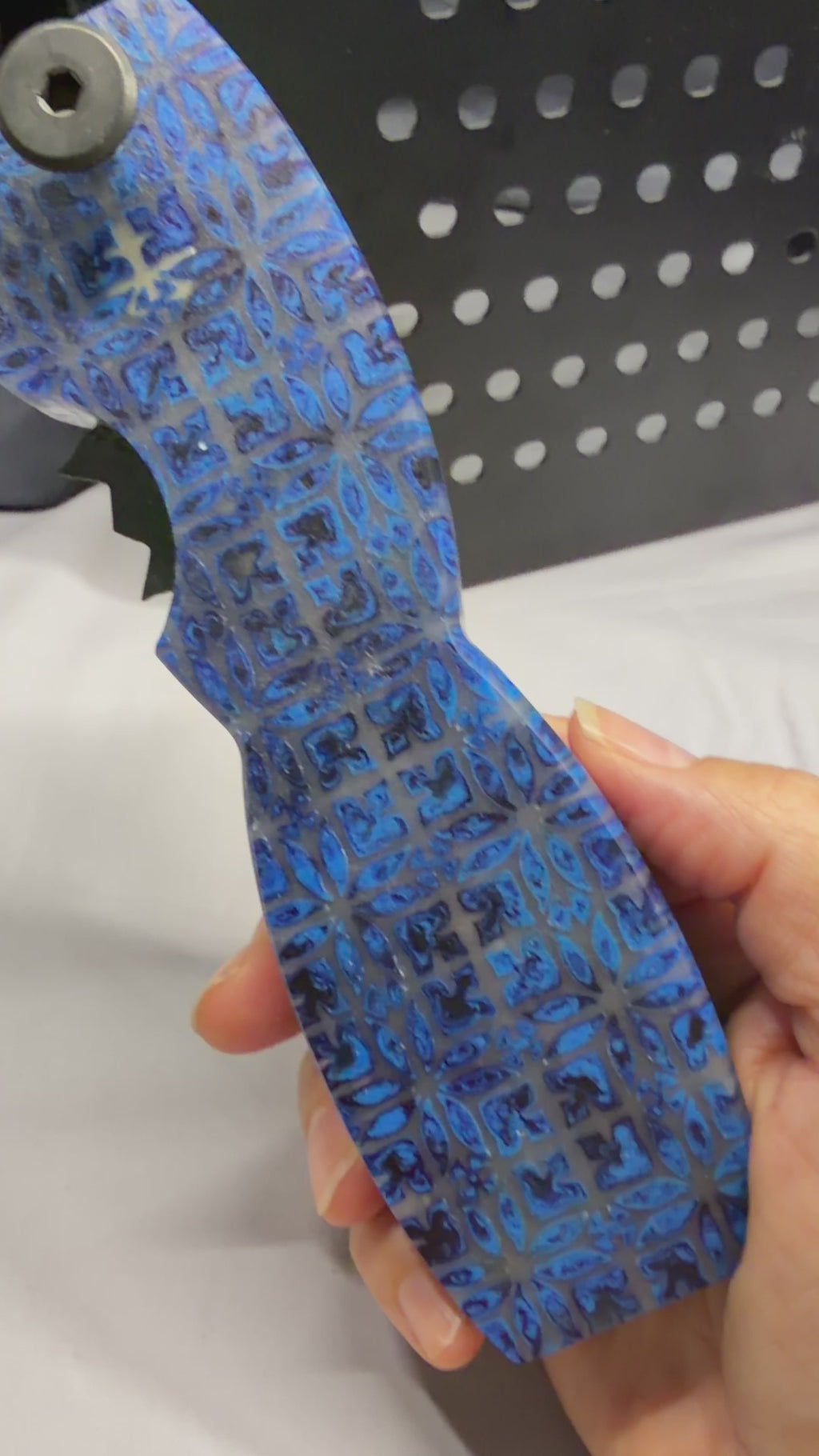 Blue Ember Mosaic Geometric - Magnetic Bottle Opener with Wax Cutter