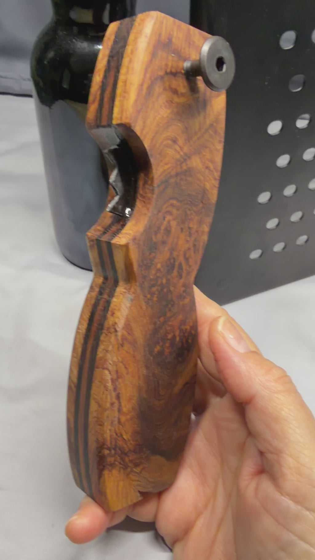 EPIC - Amboyna Burl Figured Wood - Magnetic Bottle Opener with Wax Cutter