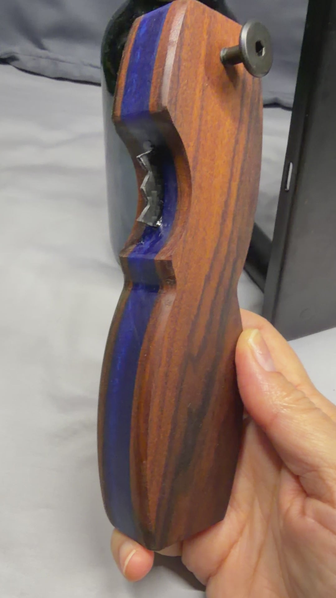 EPIC - Oceanside Havana - Brazilian Rosewood & Ocean Blue Resin - Magnetic Bottle Opener with Wax Cutter